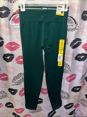 Girls' Dark Green Seamless Leggings - Medium